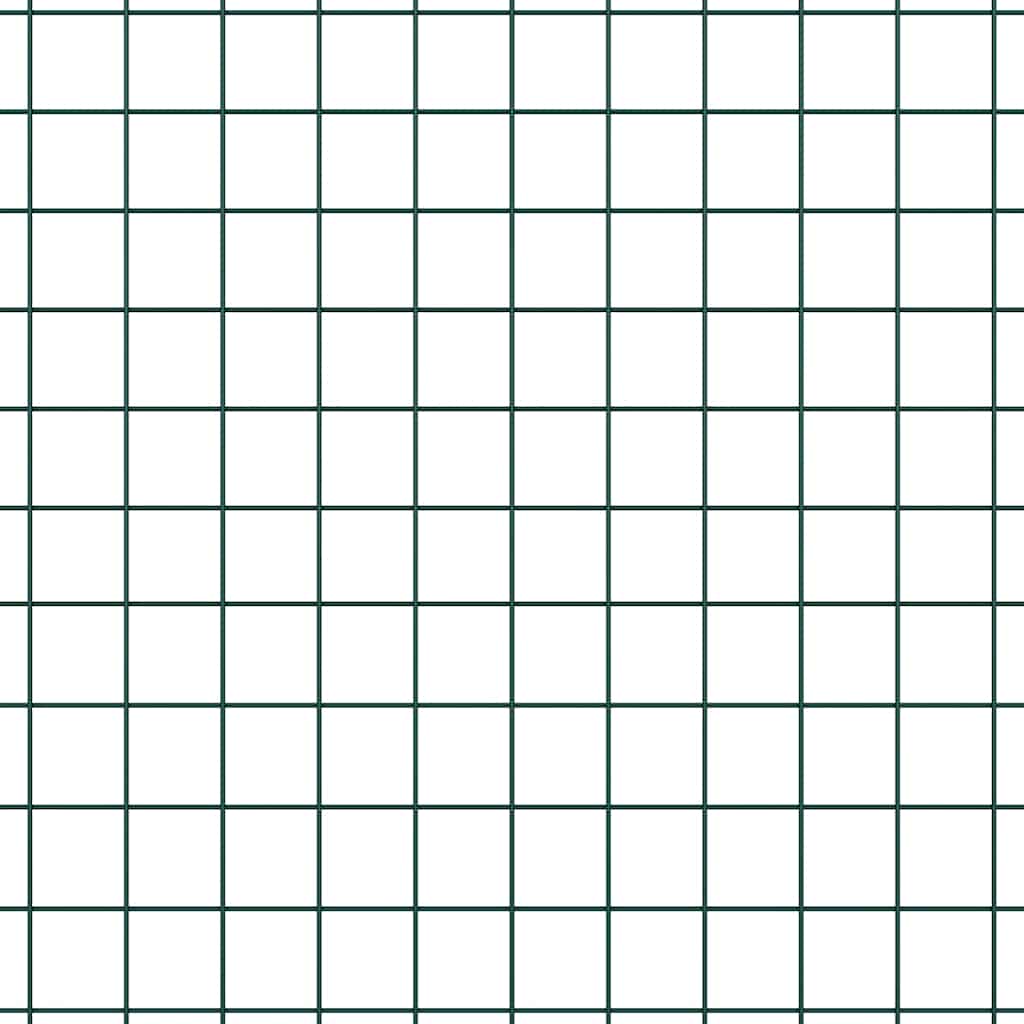 vidaXL Zaun mit Pfosten Grün 1,4 x 10 m Stahl und PVC