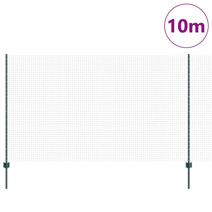 vidaXL Zaun mit Pfosten Grün 1,4 x 10 m Stahl und PVC