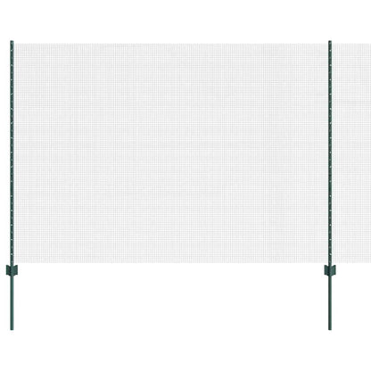 Zaun mit Pfosten Grün 1,6 x 10 m Stahl und PVC