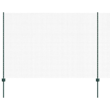 vidaXL Zaun mit Pfosten Grün 1,6 x 10 m Stahl und PVC