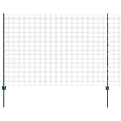 Zaun mit Pfosten Grün 1,6 x 10 m Stahl und PVC