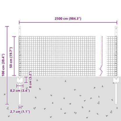 vidaXL Zaun mit Pfosten Grün 0,5 x 25 m Stahl