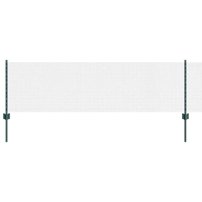 vidaXL Zaun mit Pfosten Grün 0,6 x 25 m Stahl und PVC