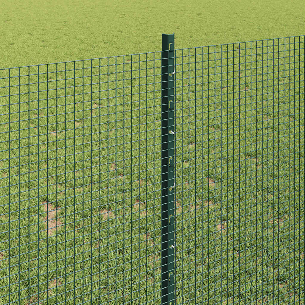 Zaun mit Pfosten Grün 1 x 25 m Stahl