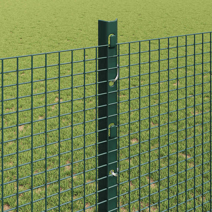 vidaXL Clôture avec Poteaux Vert 1,2 x 25 m Acier et PVC
