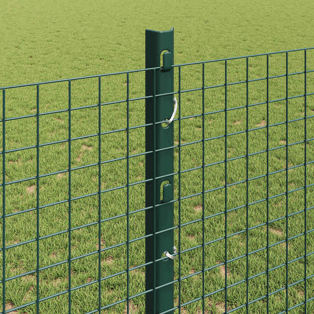 Zaun mit Pfosten Grün 1,2 x 25 m Stahl und PVC