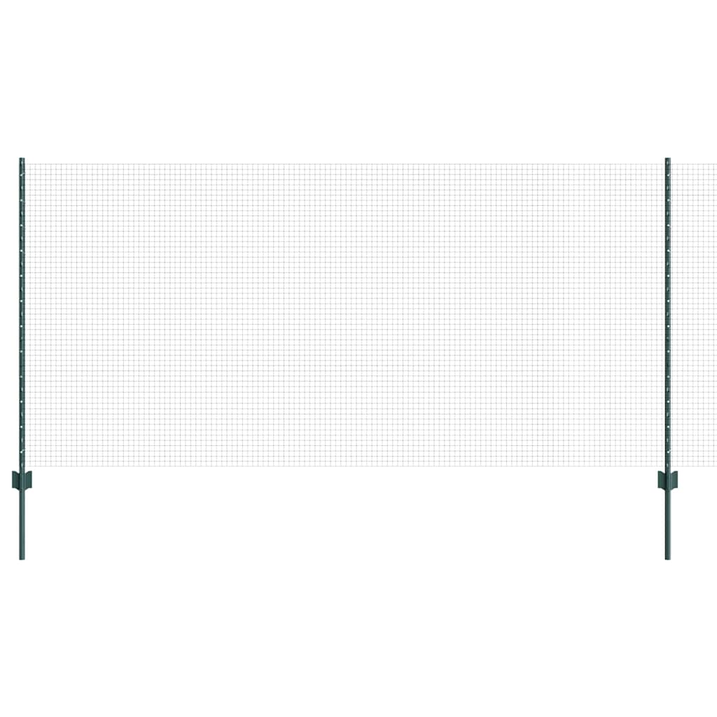 Zaun mit Pfosten Grün 1,2 x 25 m Stahl und PVC