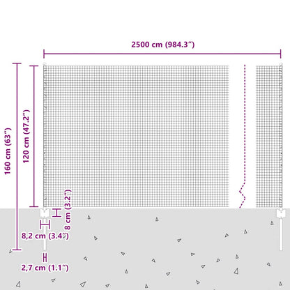 vidaXL Clôture avec Poteaux Vert 1,2 x 25 m Acier et PVC