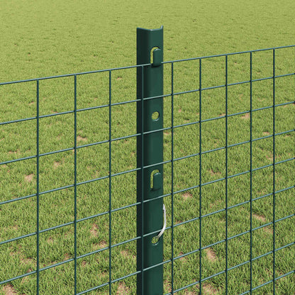 vidaXL Clôture avec Poteaux Vert 1,2 x 25 m Acier et PVC