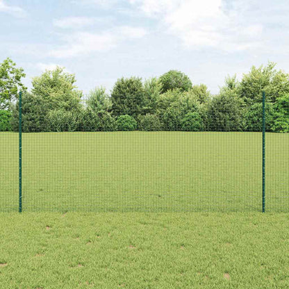 vidaXL Clôture avec Poteaux Vert 1,2 x 25 m Acier et PVC
