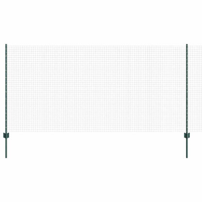 vidaXL Clôture avec Poteaux Vert 1,2 x 25 m Acier et PVC