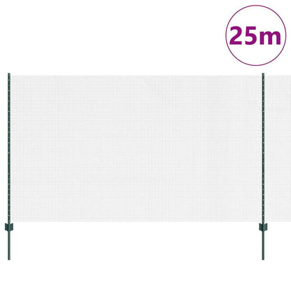 vidaXL Clôture avec poteaux vert 1,4 x 25 m Acier et PVC