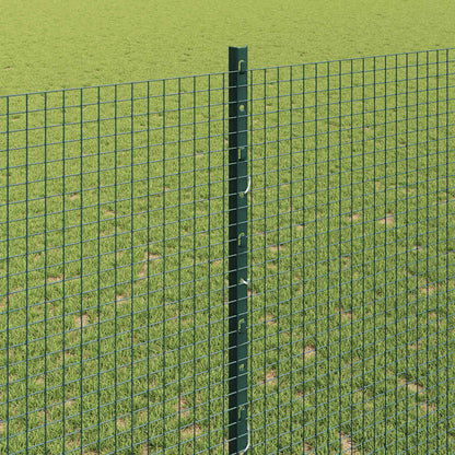 vidaXL Clôture avec Poteaux Vert 1,4 x 25 m Acier et PVC