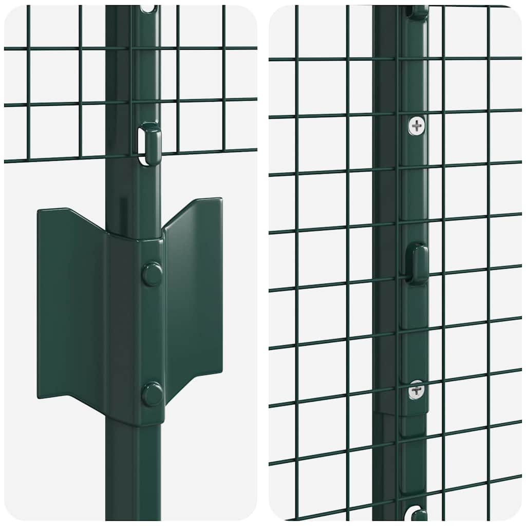 vidaXL Zaun mit Pfosten Grün 1,4 x 25 m Stahl und PVC