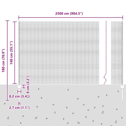 vidaXL Zaun mit Pfosten Grün 1,4 x 25 m Stahl und PVC