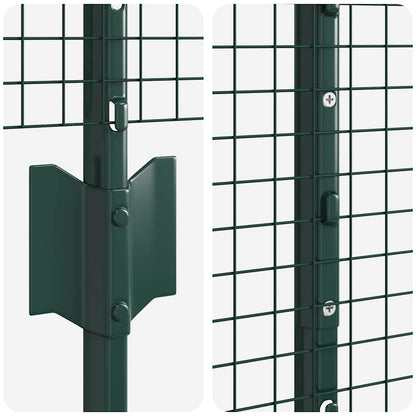 vidaXL Zaun mit Pfosten Grün 1,5 x 25 m Stahl