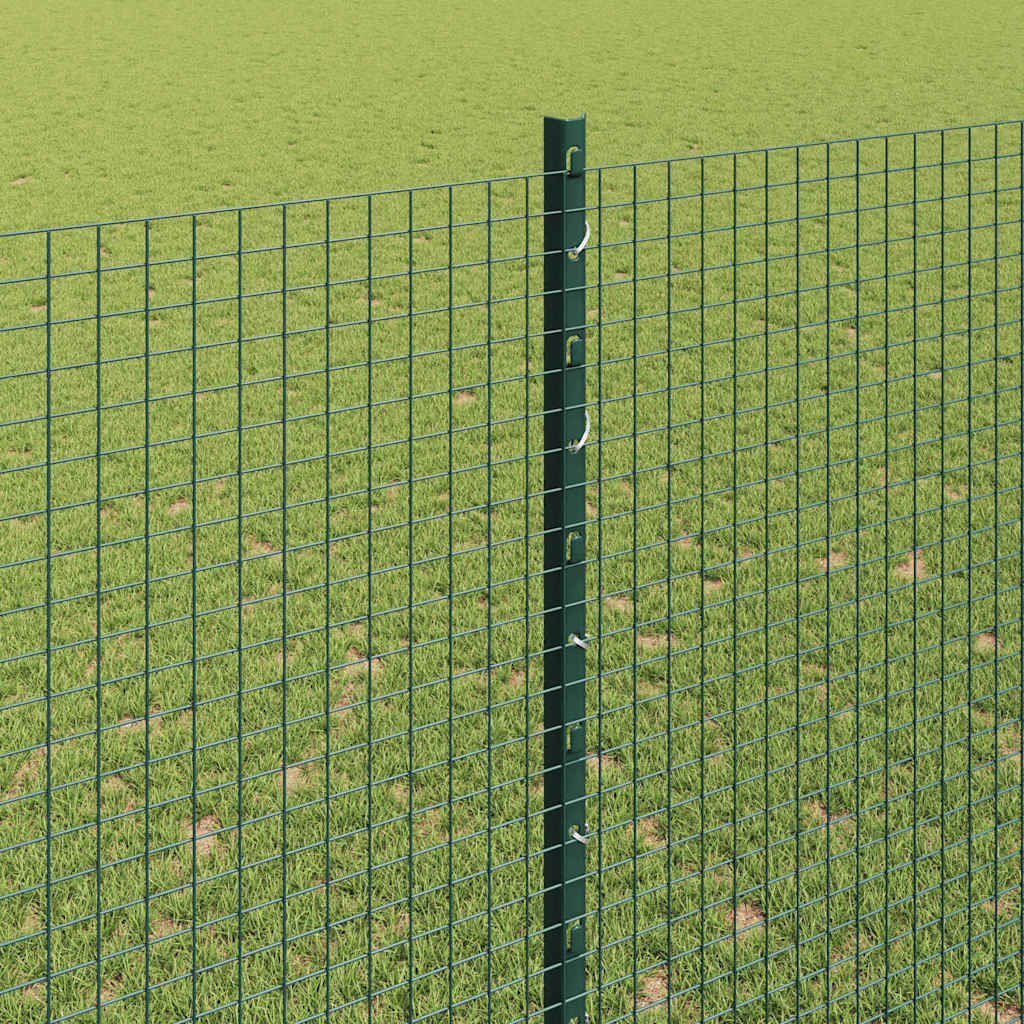 vidaXL Zaun mit Pfosten Grün 1,5 x 25 m Stahl