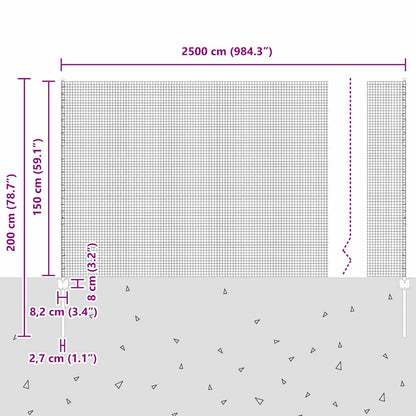 vidaXL Zaun mit Pfosten Grün 1,5 x 25 m Stahl