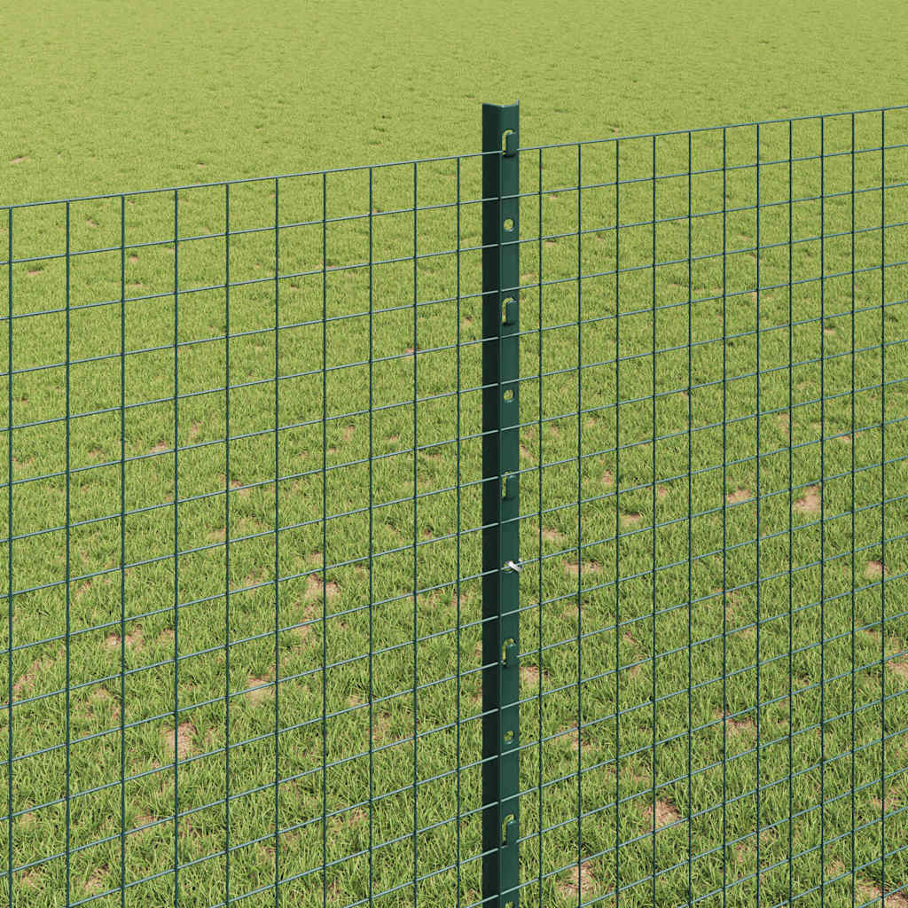 vidaXL Zaun mit Pfosten Grün 1,5 x 25 m Stahl