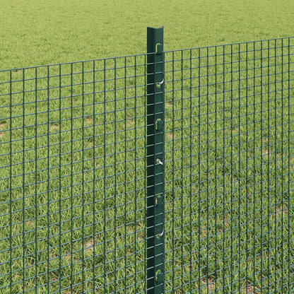 vidaXL Zaun mit Pfosten Grün 0,6 x 50 m Stahl und PVC