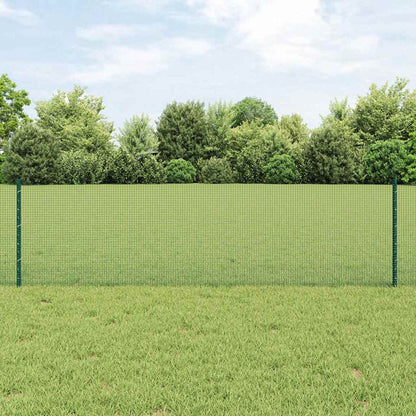 vidaXL Zaun mit Pfosten Grün 0,6 x 50 m Stahl und PVC