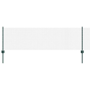 vidaXL Zaun mit Pfosten Grün 0,6 x 50 m Stahl und PVC