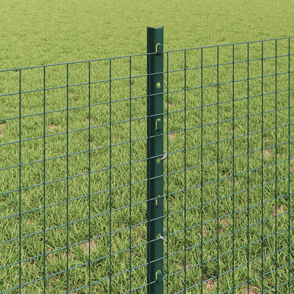 vidaXL Zaun mit Pfosten Grün 0,6 x 50 m Stahl und PVC