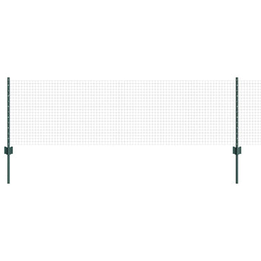 vidaXL Zaun mit Pfosten Grün 0,6 x 50 m Stahl und PVC