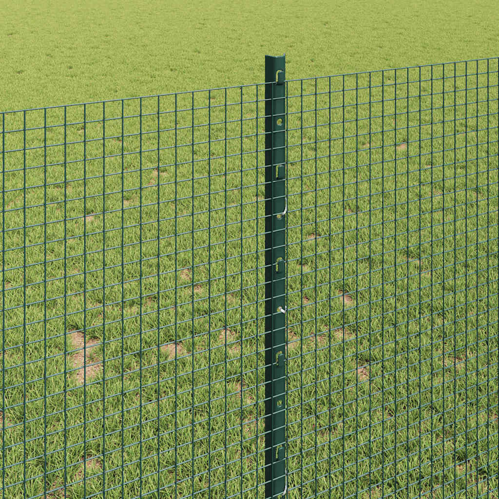 vidaXL Zaun mit Pfosten Grün 1 x 50 m Stahl und PVC