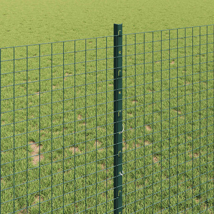 vidaXL Zaun mit Pfosten Grün 1 x 50 m Stahl und PVC