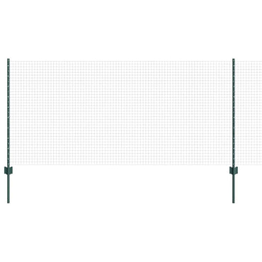 vidaXL Zaun mit Pfosten Grün 1 x 50 m Stahl und PVC