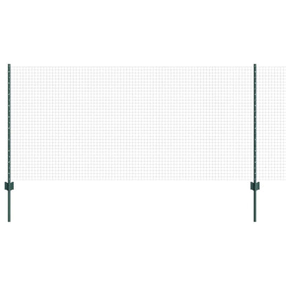 vidaXL Zaun mit Pfosten Grün 1 x 50 m Stahl und PVC