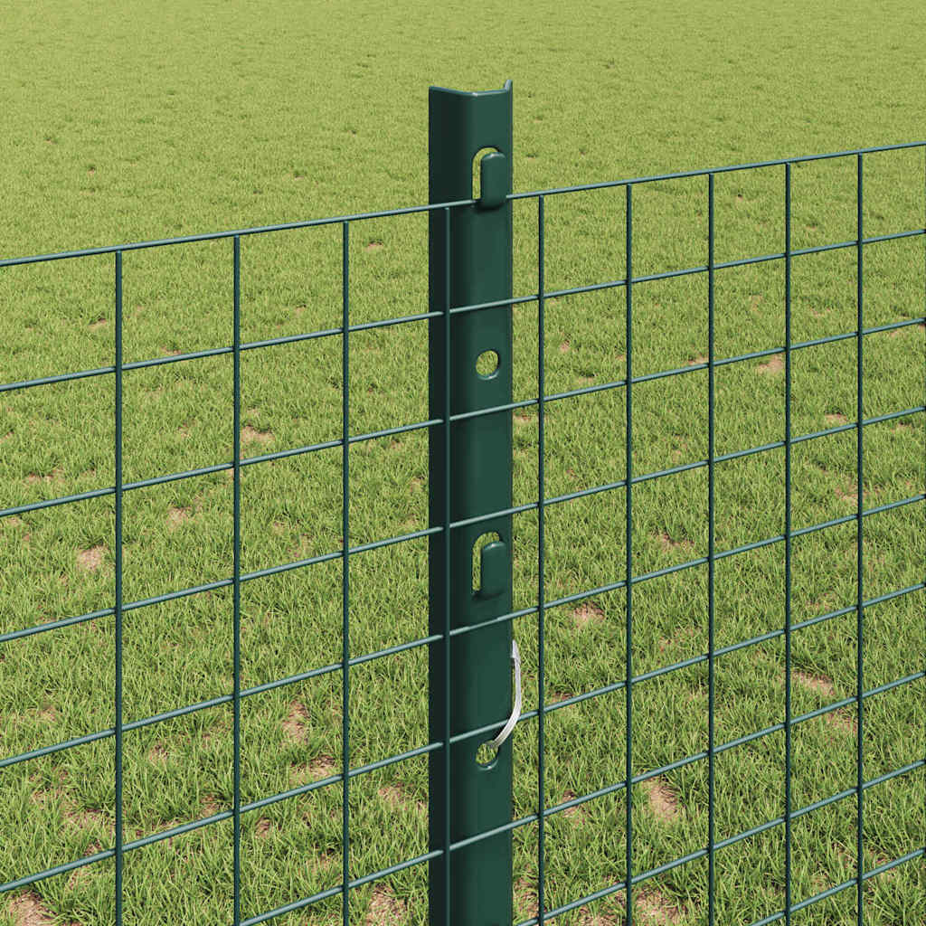 vidaXL Zaun mit Pfosten Grün 1,2 x 50 m Stahl und PVC