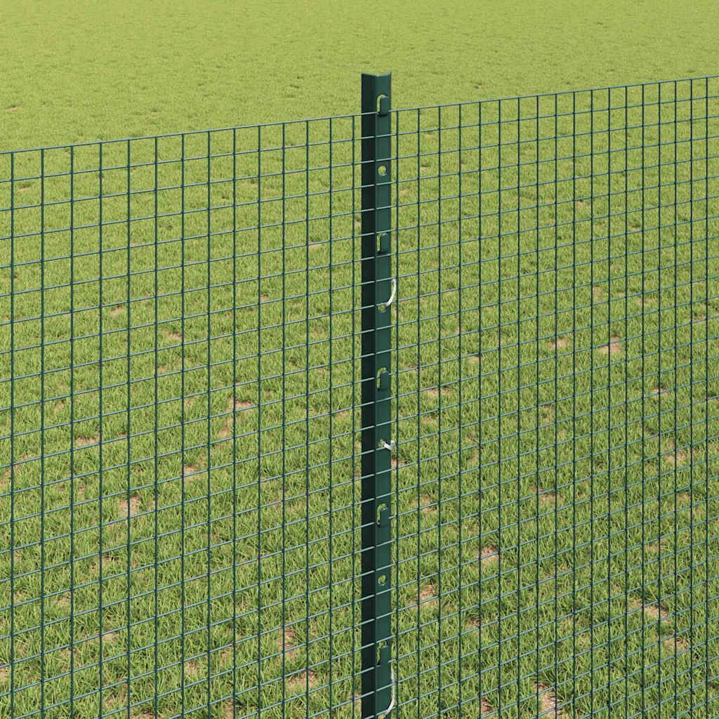 vidaXL Zaun mit Pfosten Grün 1,4 x 50 m Stahl und PVC