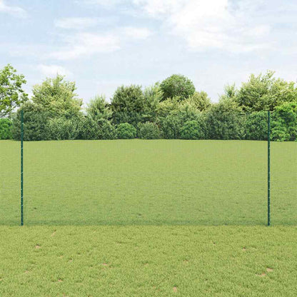 vidaXL Zaun mit Pfosten Grün 1,4 x 50 m Stahl und PVC