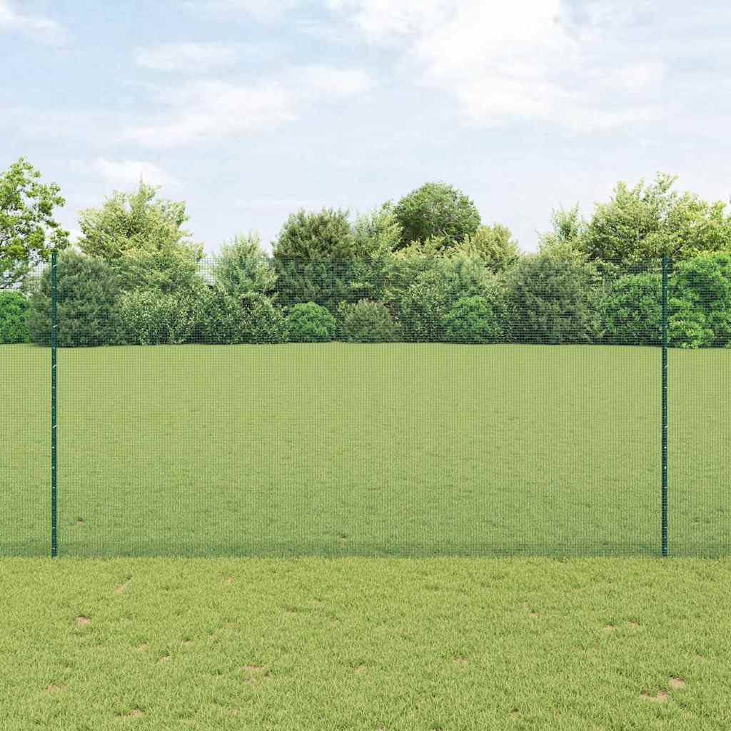 vidaXL Clôture avec poteaux vert 1,5 x 50 m acier et PVC