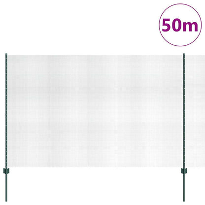 vidaXL Clôture avec poteaux vert 1,5 x 50 m acier et PVC