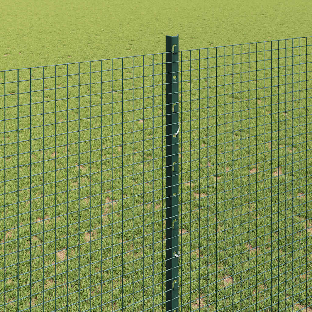 vidaXL Clôture avec poteaux Vert 1,5 x 50 m Acier et PVC