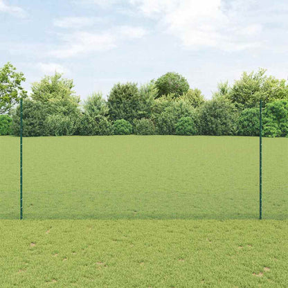 vidaXL Clôture avec poteaux Vert 1,5 x 50 m Acier et PVC