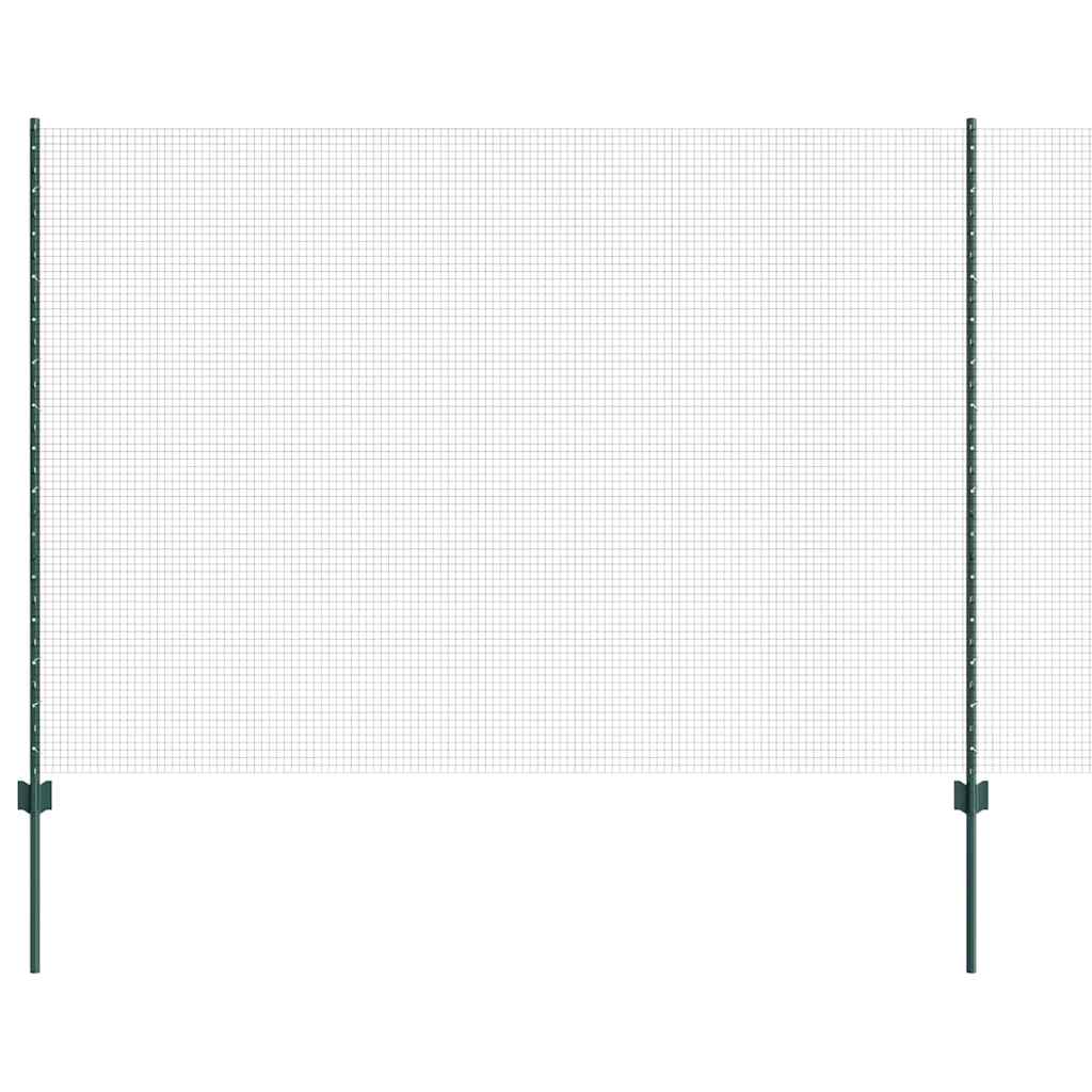 vidaXL Clôture avec poteaux Vert 1,5 x 50 m Acier et PVC