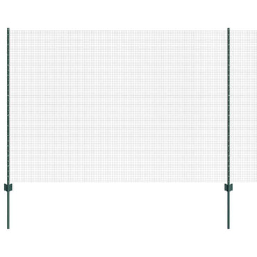 vidaXL Zaun mit Pfosten Grün 1,5 x 50 m Stahl und PVC