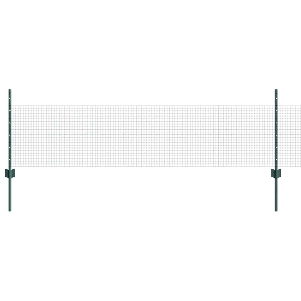 vidaXL Zaun mit Pfosten Grün 0,5 x 100 m Stahl und PVC