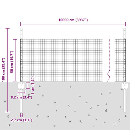 vidaXL Clôture avec poteaux vert 0,5 x 100 m Acier et PVC