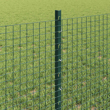 vidaXL Zaun mit Pfosten Grün 0,6 x 100 m Stahl und PVC