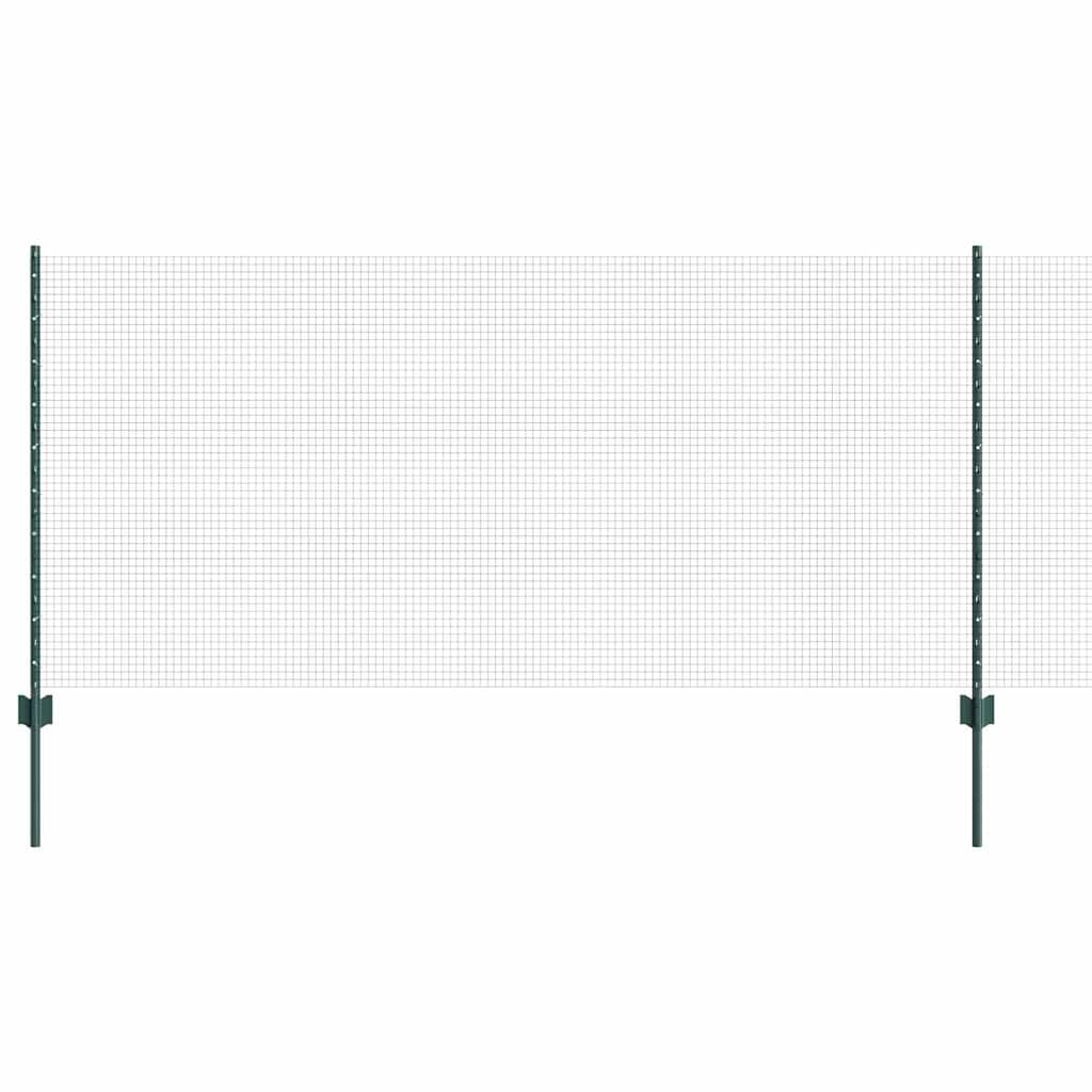 vidaXL Zaun mit Pfosten Grün 1 x 100 m Stahl und PVC