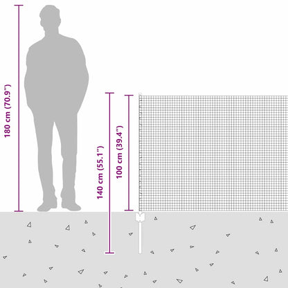 vidaXL Zaun mit Pfosten Grün 1 x 100 m Stahl und PVC