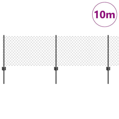 vidaXL Zaun mit Pfosten Grau 0,4 x 10 m Stahl