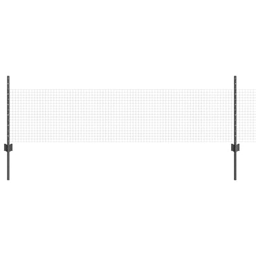 vidaXL Zaun mit Pfosten Grau 0,5 x 10 m Stahl
