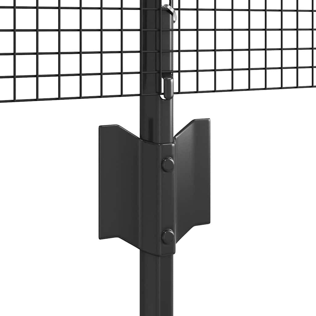 vidaXL Clôture avec poteaux gris 0,6 x 10 m acier et PVC
