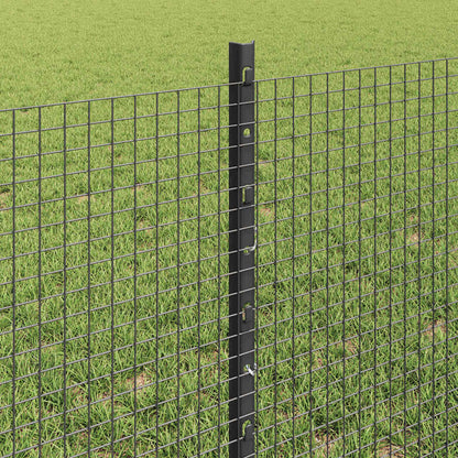 vidaXL Clôture avec poteaux gris 0,6 x 10 m acier et PVC